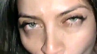 Sexy lady swallows semen in deepthroat