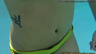 Busty brunette teen fingering in pov