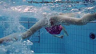 anna netrebko swims softly in bikini