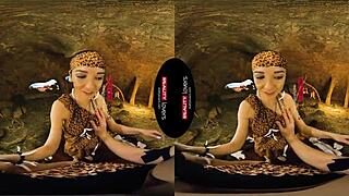 realitylovers takes you to 10,000 bc for wild cave sex with brunette