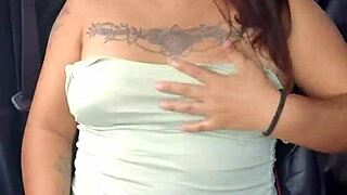 mexican girl shows tits in car