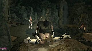 Chubby Elf Bound Tight and Ridden Hard by Monster Orc