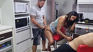 Husband Shares Wife With Single Man In Group Cunilingus