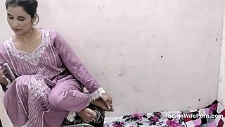 Indian husband bends wife over for hardcore doggystyle fucking on wedding night.