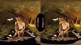 realitylovers takes you to 10,000 bc for wild cave sex with brunette