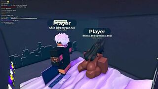 Egyptian beauty seduces in Roblox condo game encounter. She gets fucked passionately.
