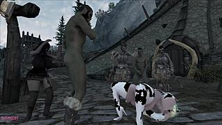 Chubby Elf Bound Tight and Ridden Hard by Monster Orc