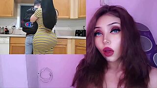 Hot Damn! Stepmom Banging Perverted Stepson in Kitchen with Passion