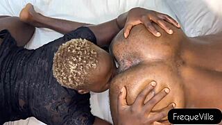 i lick his asshole then get fucked by big black cock