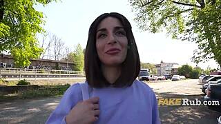 Ultra Pretty Italian Girl Picked Up on Street for Cash and Flashing