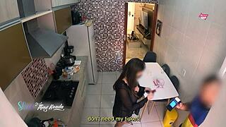 Hot Wife Thai Ksada Flashes Delivery Boy After Shower