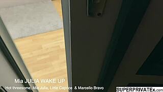 Mia, Julia, and Caprice are getting fucked hard in threesome