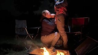 Anal masturbation with hot dildo for big tits blonde milf outdoors