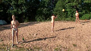 Four girls camp out and play with each other wildly