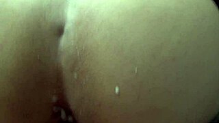 Hot horny amateur babe gets big ass intensely covered with cum