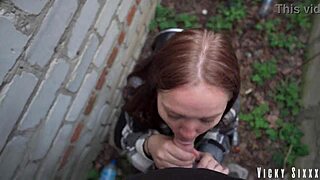 Man, givin' a quick risky blowjob behind garages... cummed full mouth, made 'er swallow!