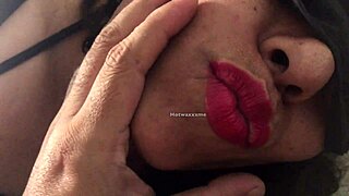 Blindfolded slut sucks masked old cock deep