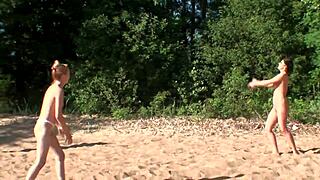 Four girls camp out and play with each other wildly