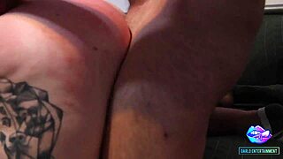 Redheaded slave serves mistress kora bell and oldschoolgent with double vaginal pleasure