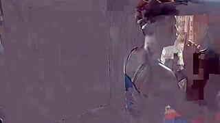 Gym trainer pounds ebony doggystyle