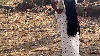 Ebony Group Fucks Hard From River To Mountain Top