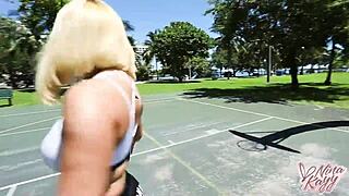 I watch nina kayy drop shorts and ride