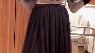 Beautiful Japanese Ladyboy With Big Tits Masturbates Quietly In Private