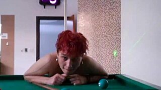fucking a pink haired tattooed slut at a pool table