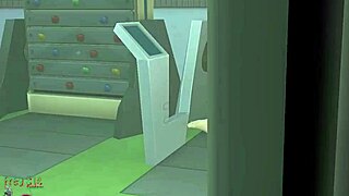 threesome in gym with redhead licking cock