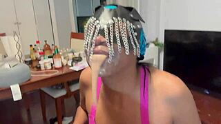 Drunk puked on her hands, licked, and fucked