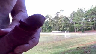 This crazy solo amateur goes naked outdoors for sloppy masturbation and cunnilingus in public