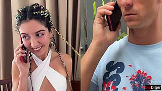 step sister craves action and step brother hooks her up with foreign stud