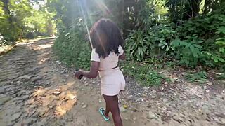 Wanna see this ebony goddess giving it up in public at the waterfall?