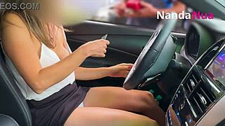 Hey, my naughty wife, wanna flash your tits and panties to the gas station guy?