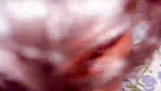 I, the hot blonde tranny, am doing a sexy solo handjob in lingerie