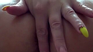 milf caresses her anal then reveals pussy inside with pissing