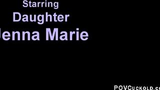 wife tricks stepdad into tasting creampies while locked in tight chastity.