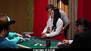hot croupier payton preslee freeused hard by guys during wild game