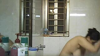 bbw bathing in shower, hidden voyeur watching