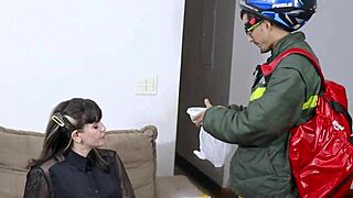 Socialite Enjoys Anal with Delivery Guy While Humiliating Husband