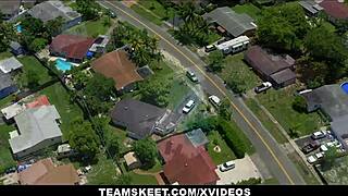 Tiny Petite Riley Jean Craves Real Big Dick Over Dildo by the Pool