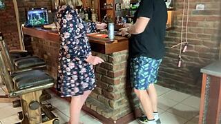 Hot milf's upskirt reveals intense blonde banging