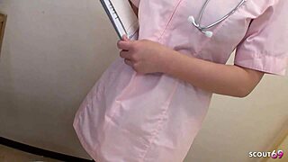 Japanese nurse delivers blowjob and titfuck to patients in wild hospital scene