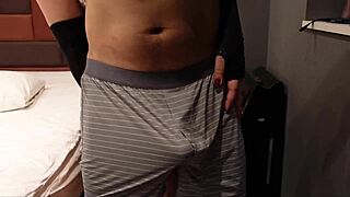 femdom slaps cock and balls while getting excited