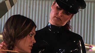 Amazing Lesbian Friends Explore Strap-On Fun in Warehouse