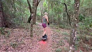 Dana star feels intense pleasure riding stan's big cock naked in the woods