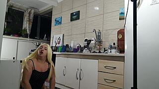 Fucking with a hot stepmother in the kitchen is awesome
