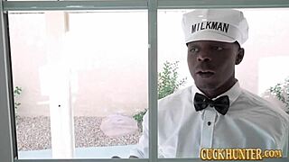 Busty housewife Claire Dames gets cuckolded with a creampie.