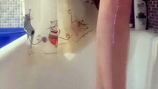 Why does this busty teen wash her perfect feet so seductively in the shower?