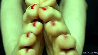 Sweat Small Feet Mistress With Red Toenail Polish Dominates Sensually